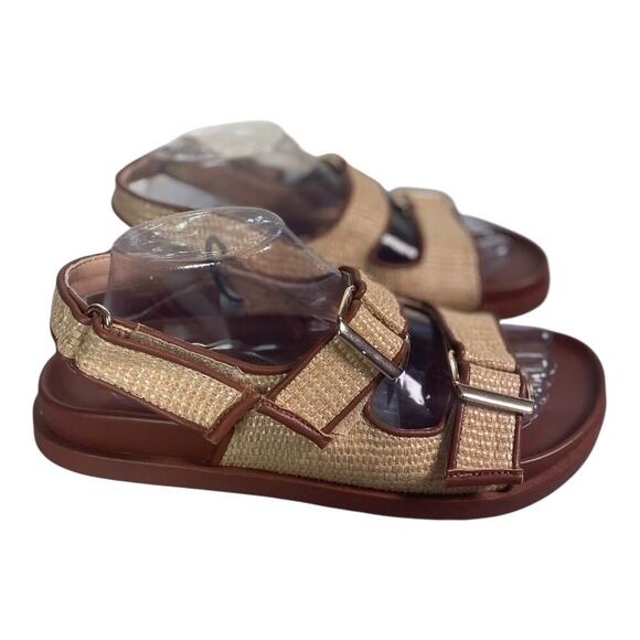 NWT Loft Women’s Double Adjustable Buckle Strap Ratan Sandals Size-8.5m - Picture 1 of 8